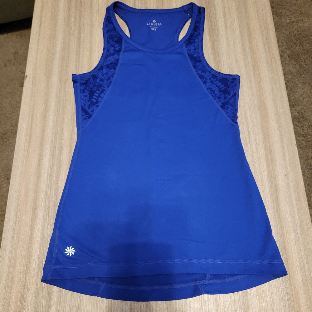 Athleta Running Tank Womens XXS Royal Blue Top Athletic Outdoors Gym Fitness